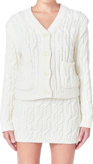 Endless Rose Cable Stitch Cardigan