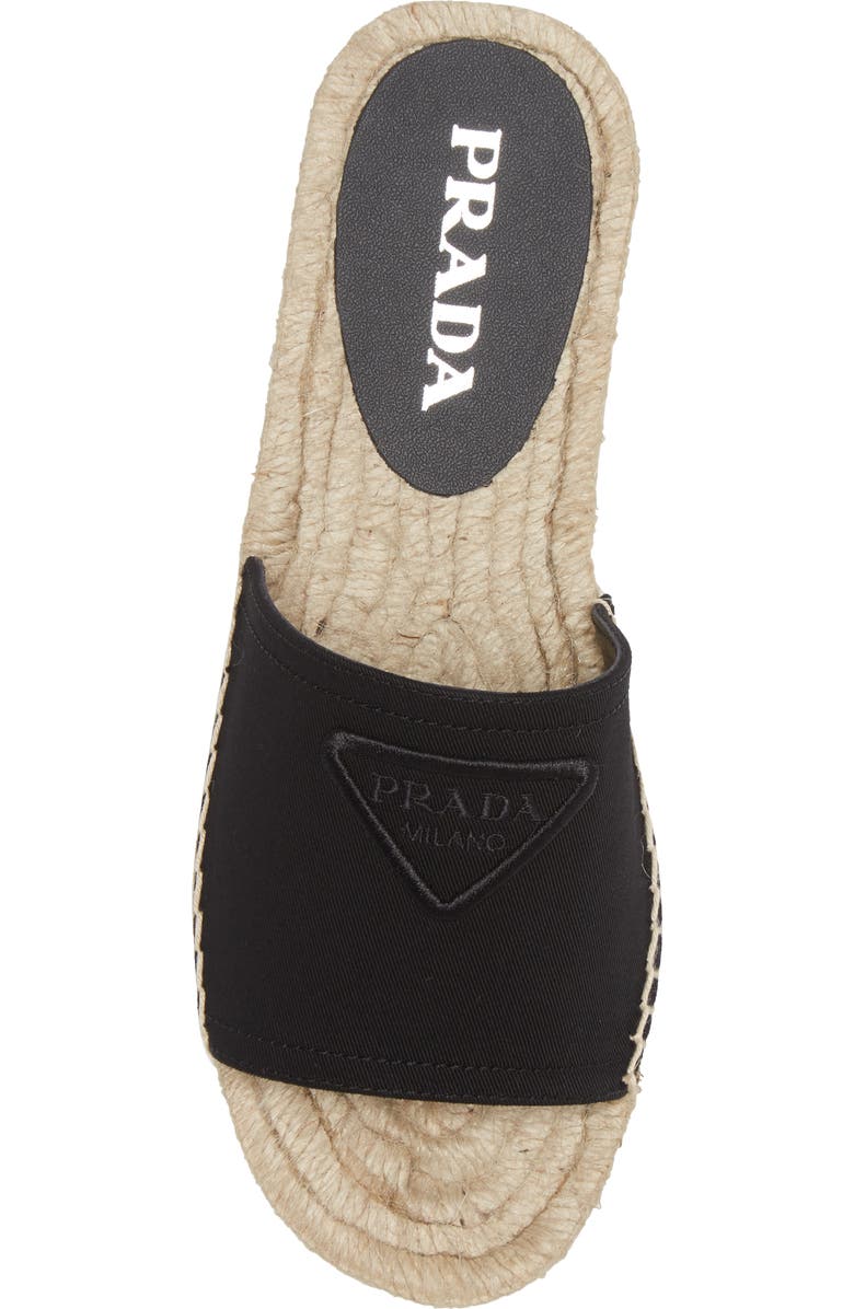 Prada Logo Espadrille Slide Sandal, Alternate, color,