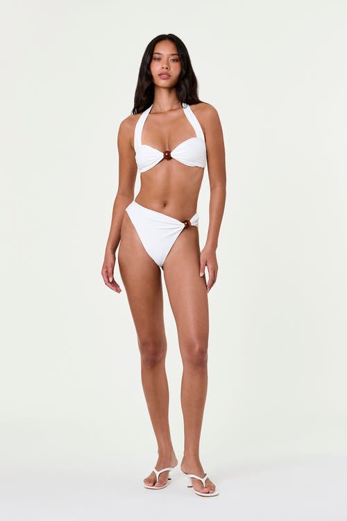 NICHOLAS Sirena Halter Bikini Top in Ivory at Nordstrom, Size X-Small