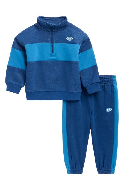 Colorblock Quarter Zip Sweatshirt & Sweatpants Set