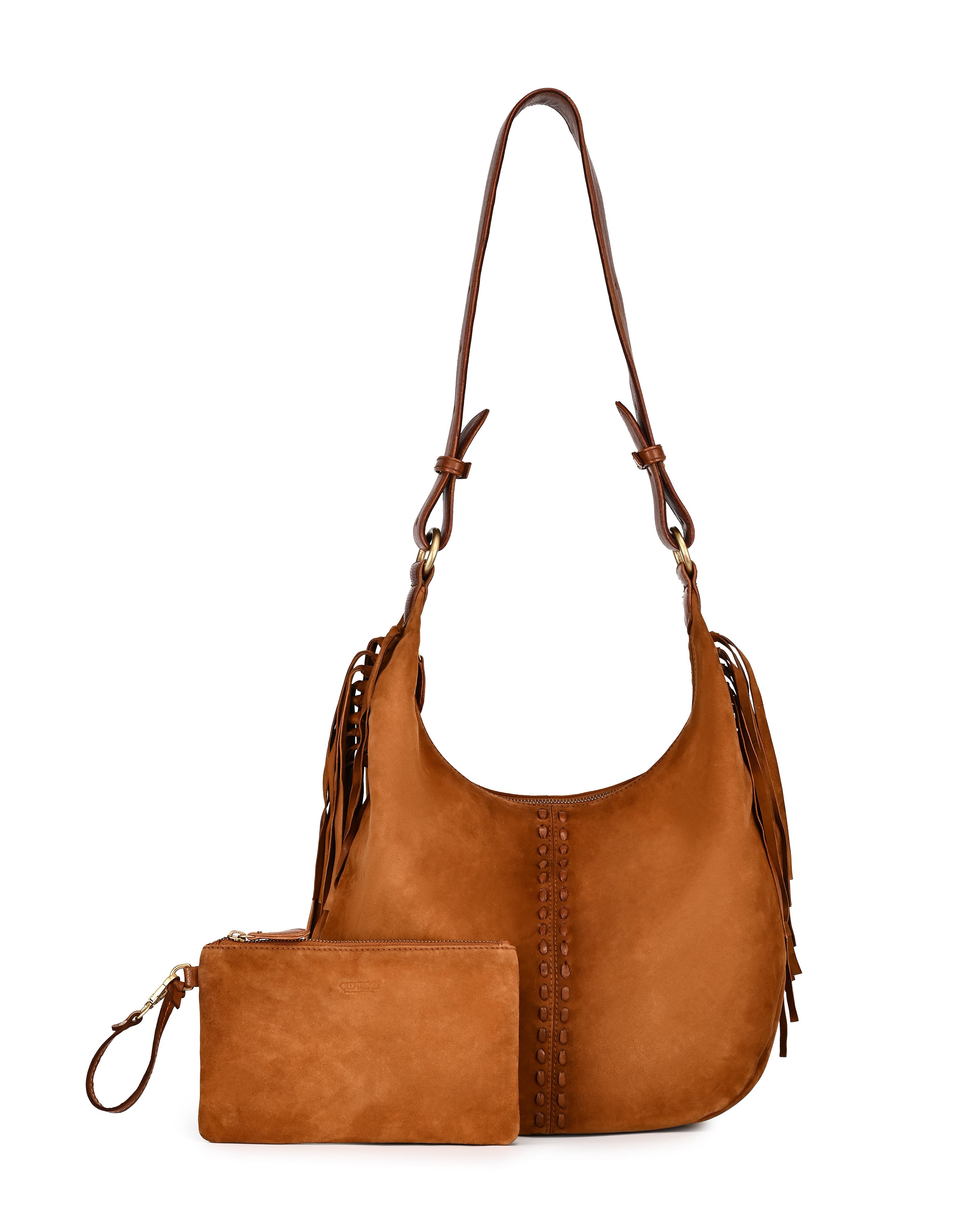 OLD TREND Hydrangea Large Vintage Ombre Shoulder Bag, Main, color, Cognac