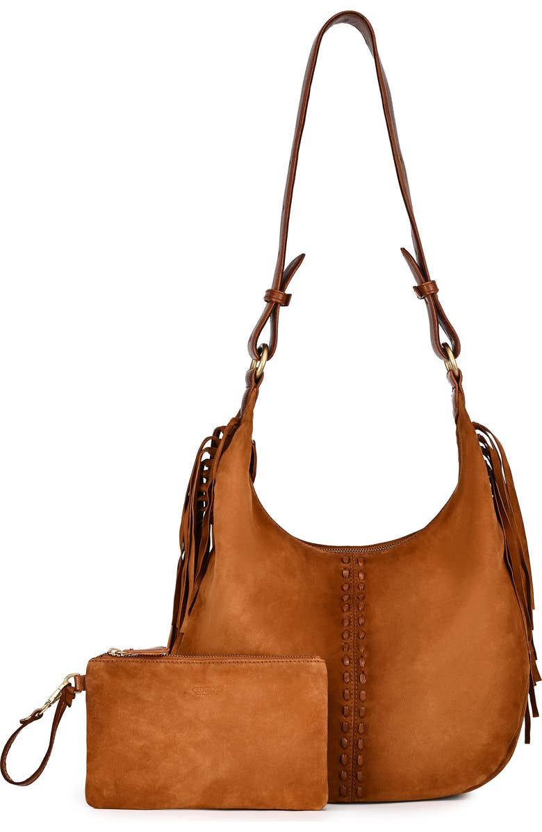 OLD TREND Hydrangea Large Vintage Ombre Shoulder Bag, Main, color, Cognac