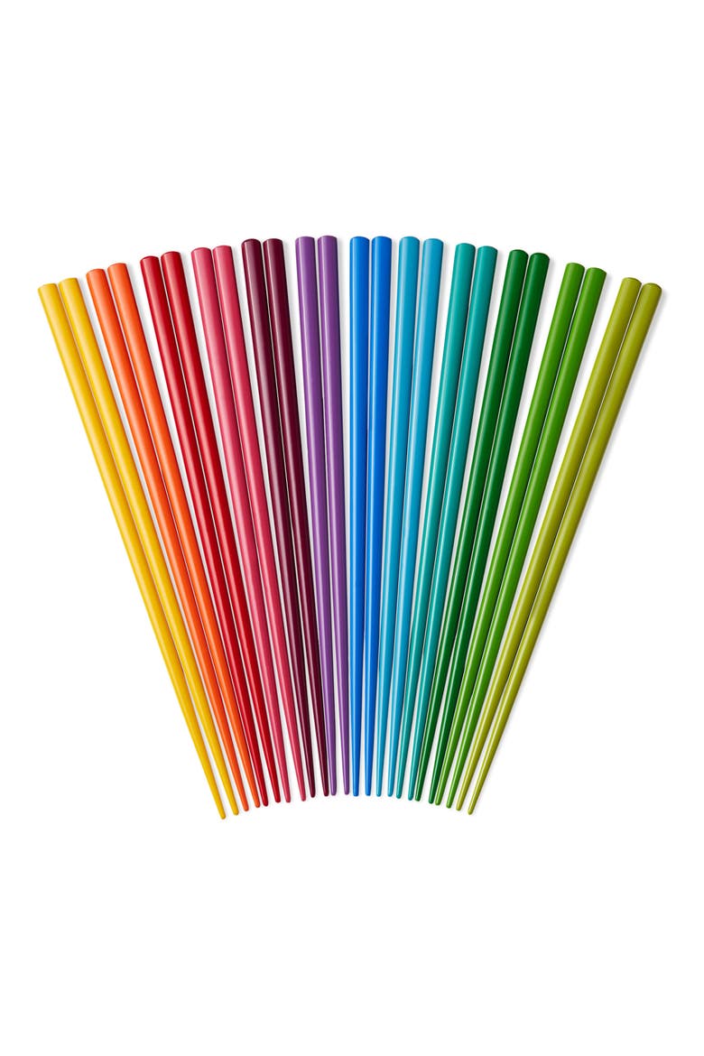 Design Store Set of 12 Rainbow Chopsticks, Alternate, color, MULTI