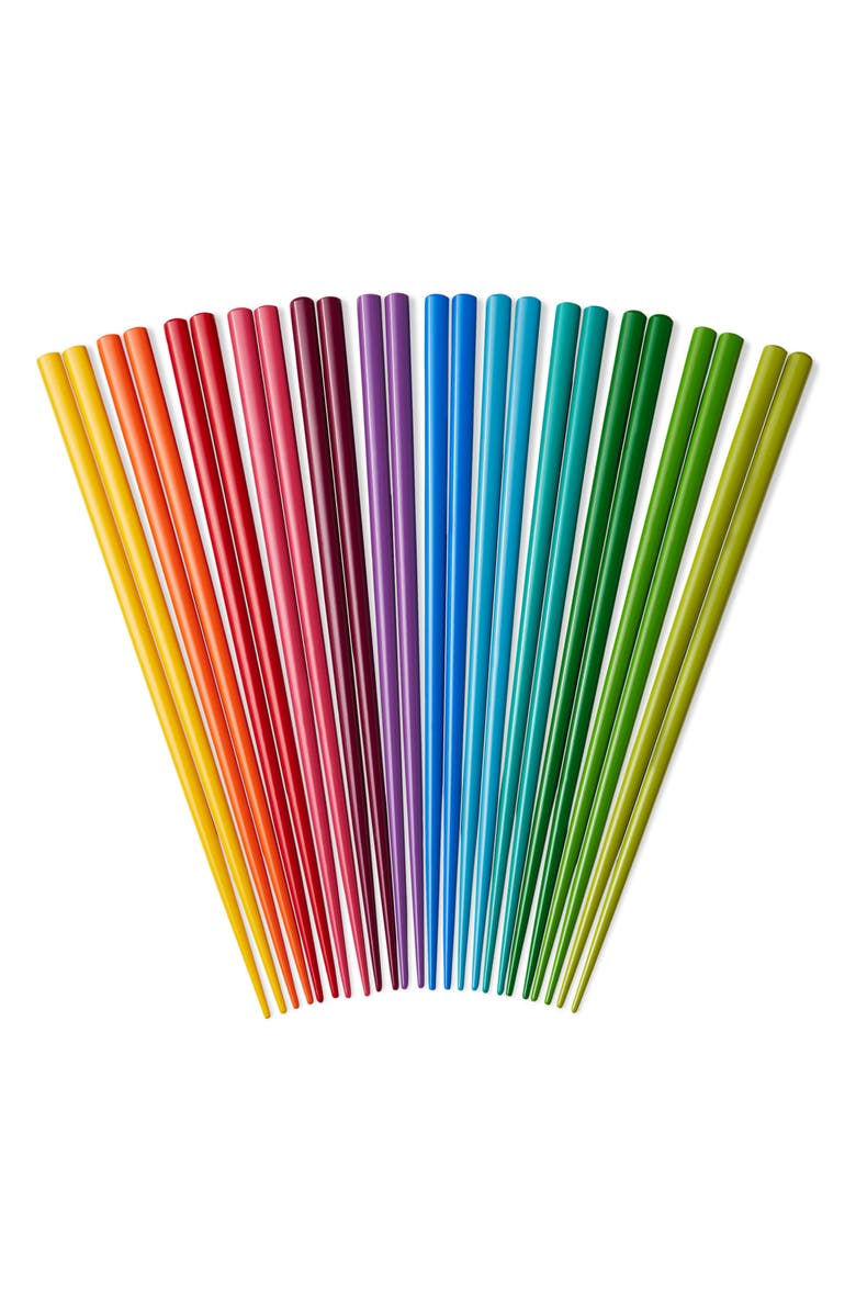 MoMA Design Store Set of 12 Rainbow Chopsticks, Alternate, color,
