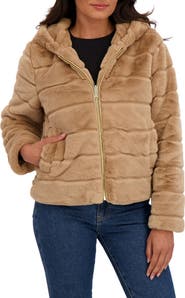 Sebby Hooded Faux Fur Jacket