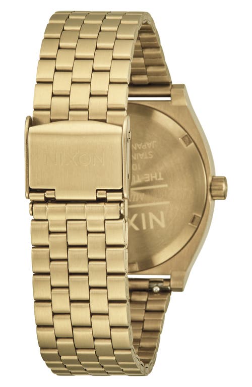 Nixon The Time Teller Turquiose Dial Goldtone Bracelet Watch, 36mm In Gold