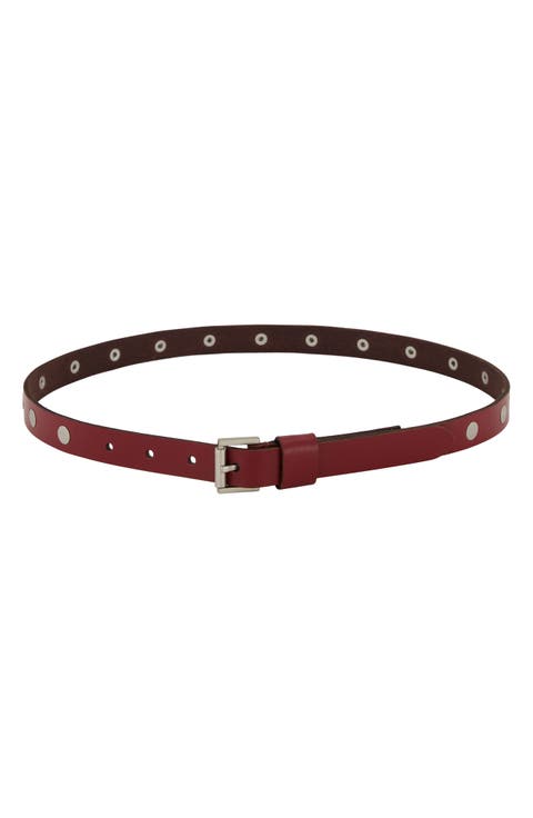 Flat Stud Leather Belt