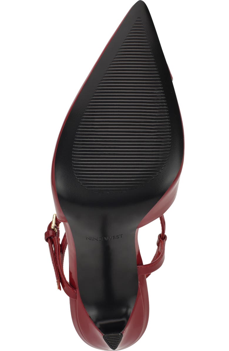 Nine West Franka Ankle Strap Pointed Toe Pump, Alternate, color, Dark Red