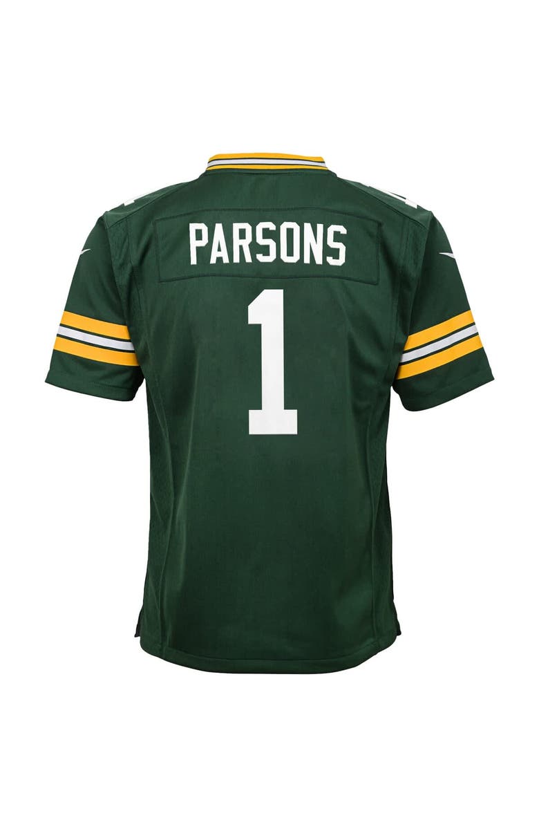 Nike Youth Nike Micah Parsons Green Green Bay Packers Game Player Jersey, Alternate, color, Green