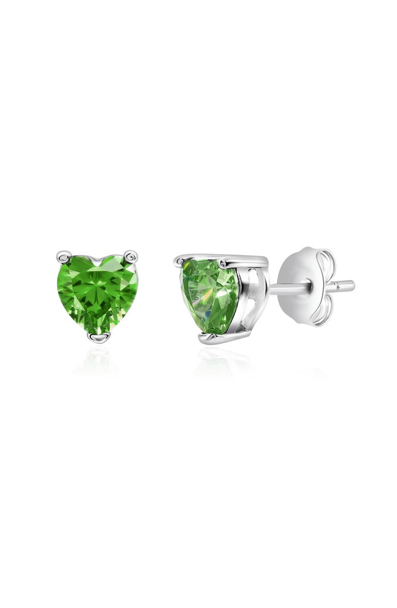 Donatello Gian Green Hearts Hoop & Stud Earring Set, Alternate, color, Green