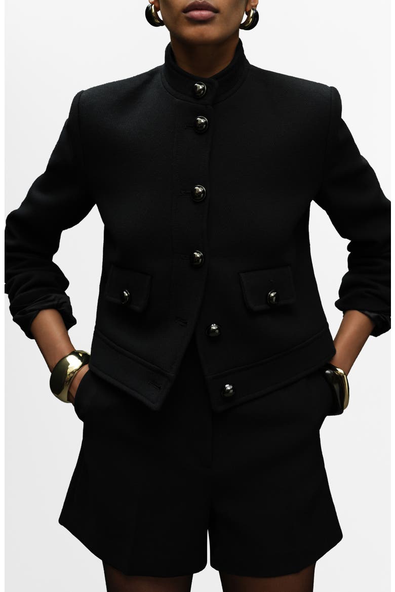 Claudia Button Front Jacket, Main, color, BLACK