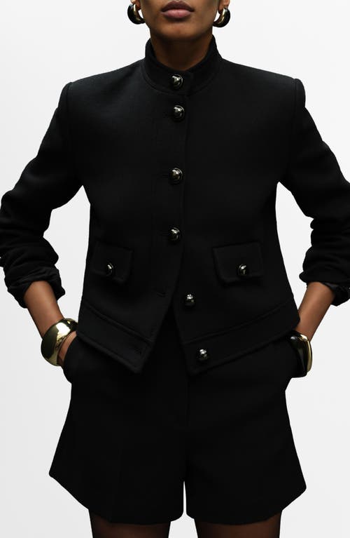 Mango Claudia Button Front Jacket In Black