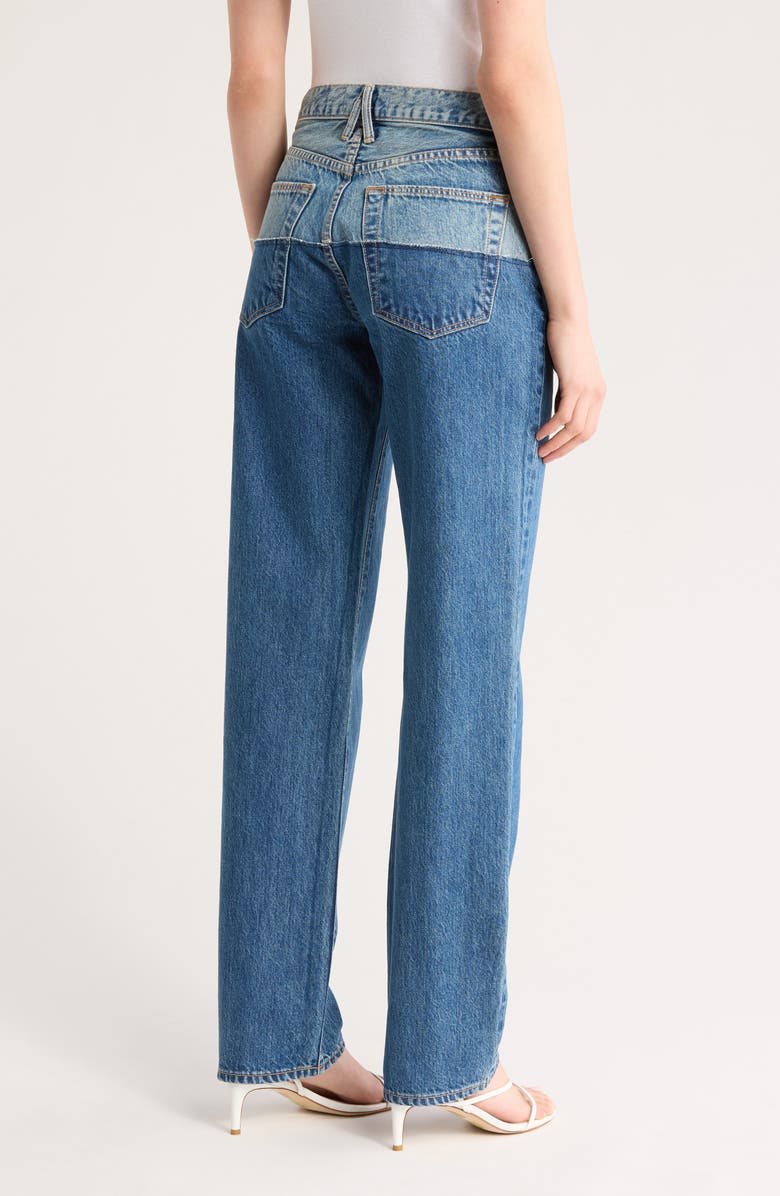 SLVRLAKE Sophie Reworked Double High Waist Straight Leg Jeans, Alternate, color, 