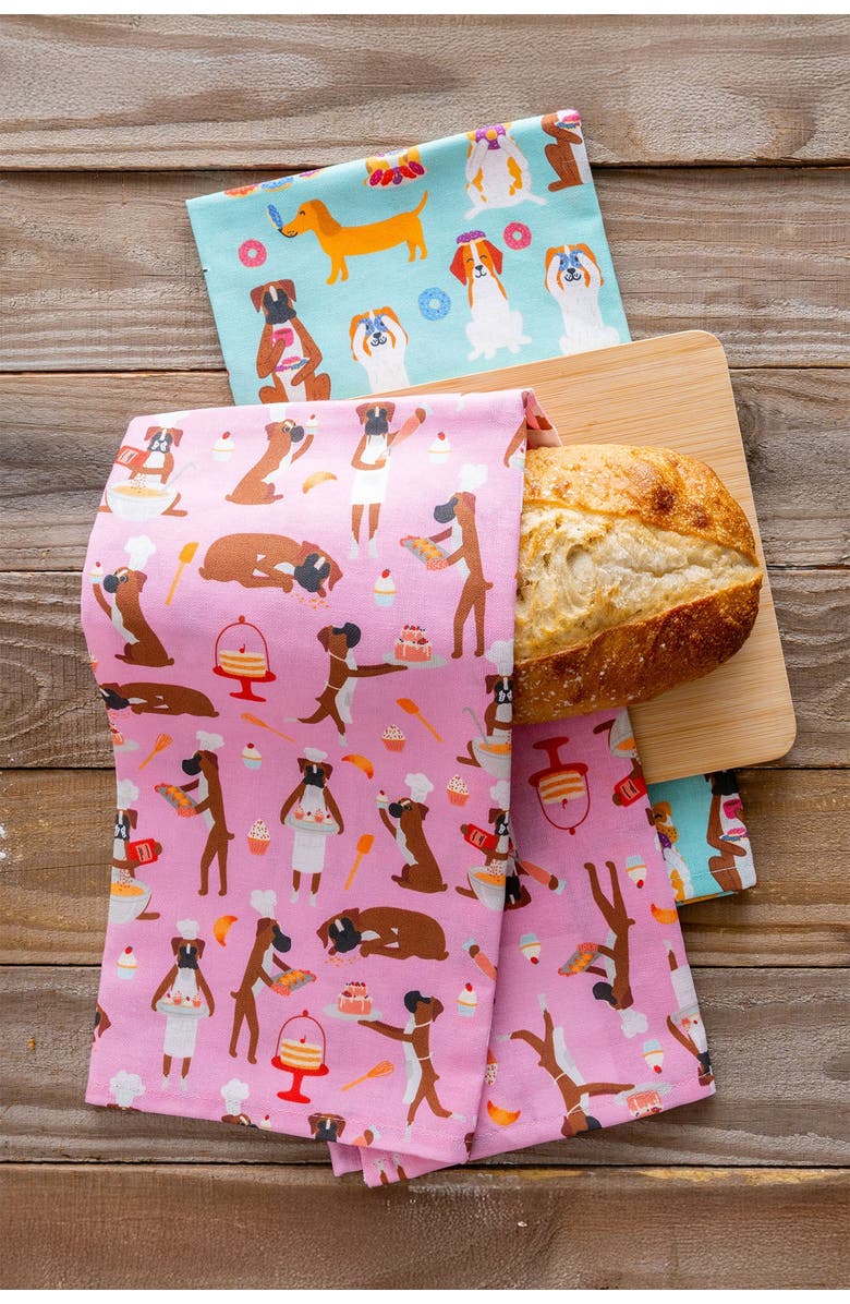 Puppington Dog Kitchen Towels - Pastry Pups, Alternate, color, Pastry Pups