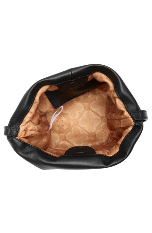 Lucky Brand Tess Drawstring Leather Bucket Bag In Black