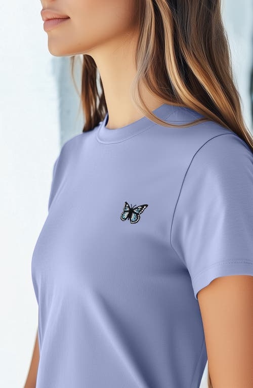 Dalix Butterfly Womens Relaxed Tee In Blue