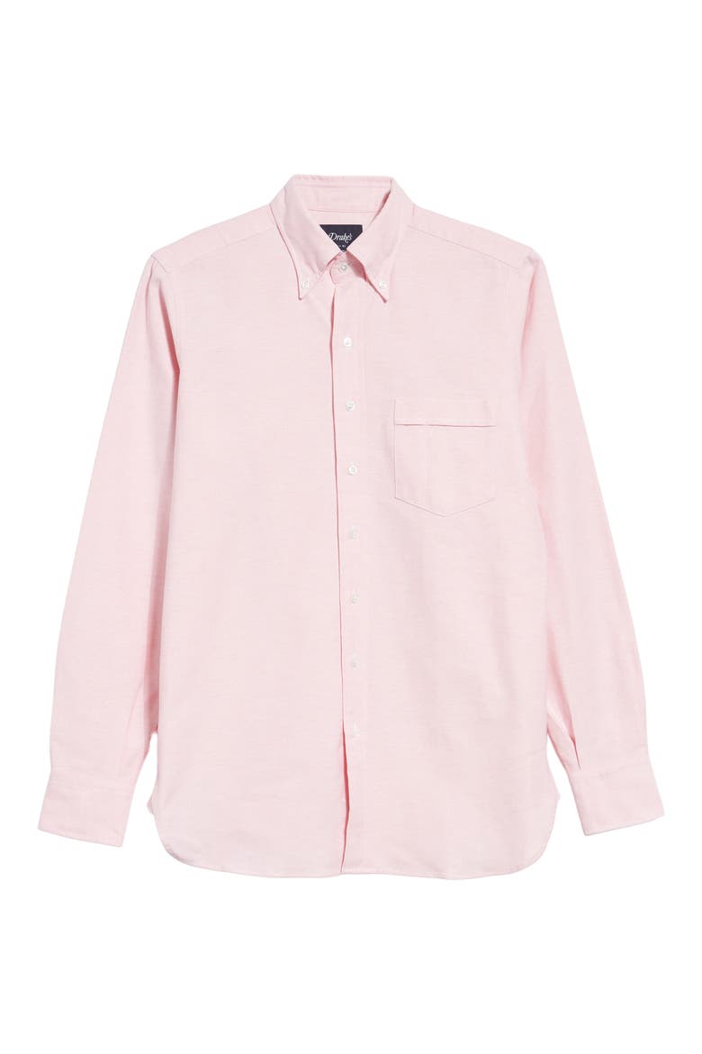 Oxford Cotton Button-Down Shirt, Alternate, color, PINK 990
