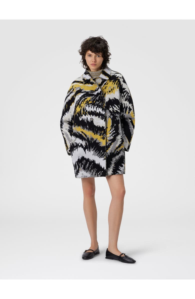 Missoni Double-breasted Caban With Tiger Pattern, Alternate, color, Multicoloured
