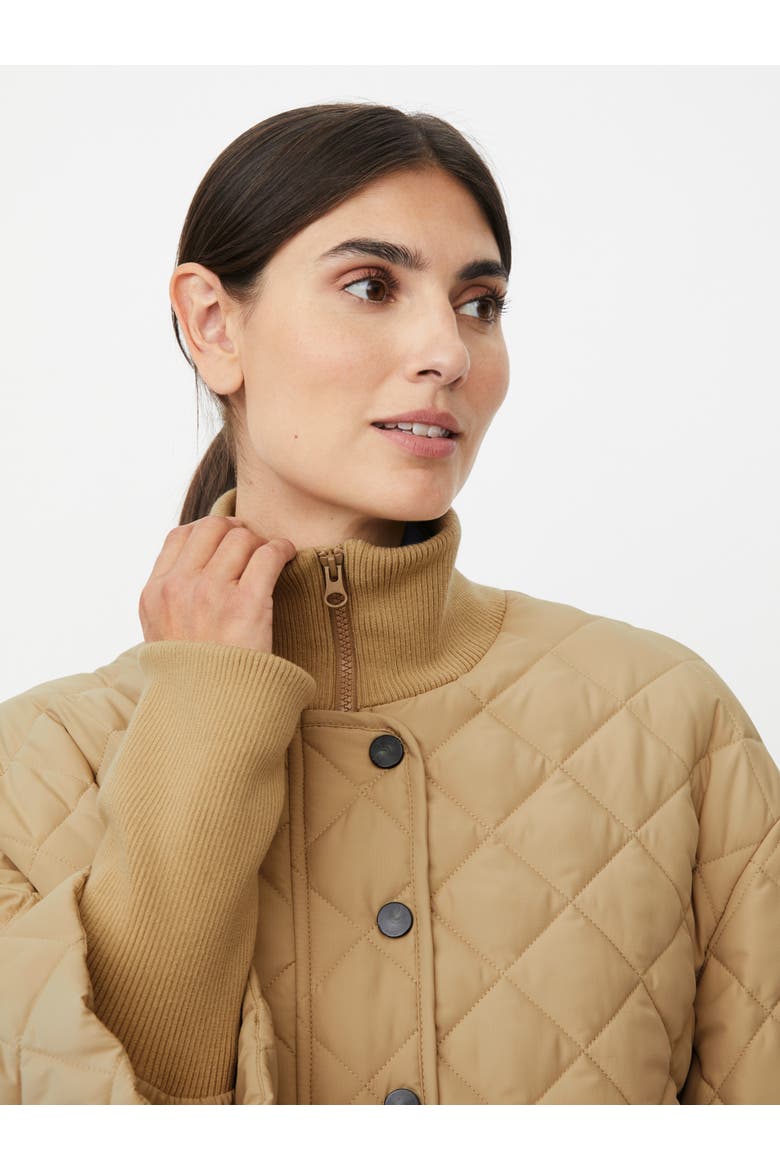 Talvire High Neck Long Sleeve Coat, Alternate, color, Travertine