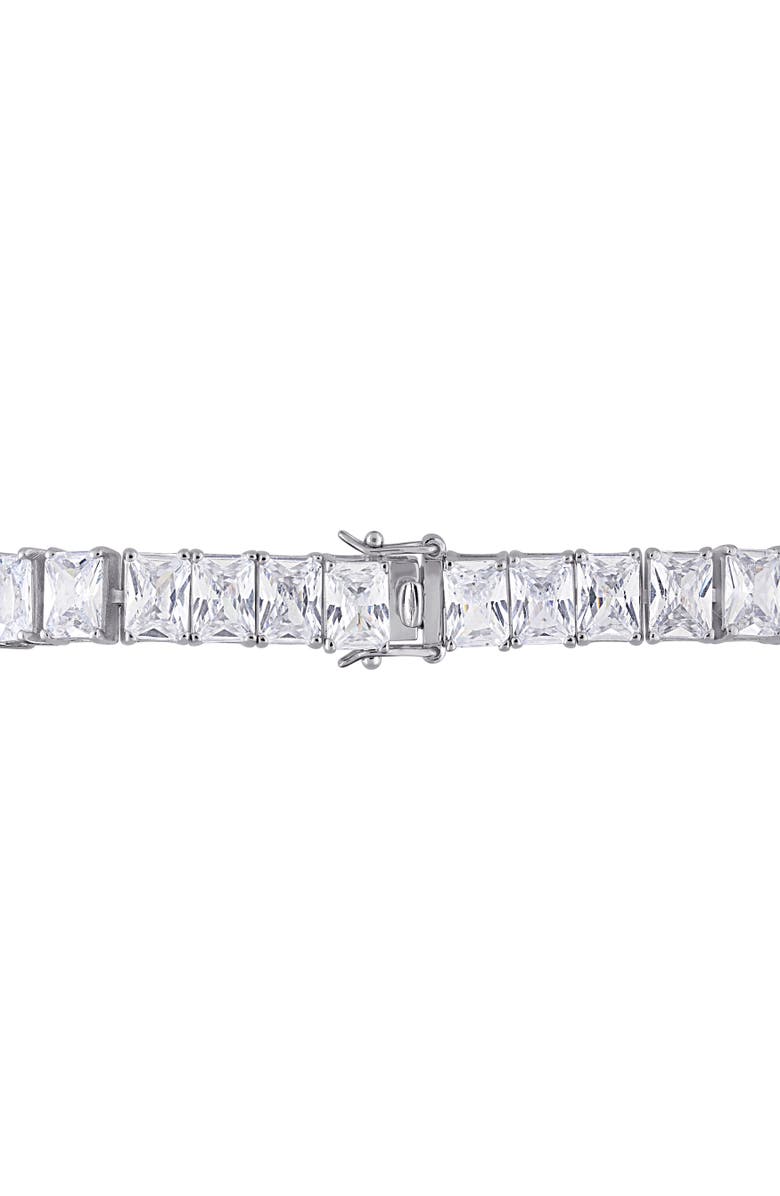 Julianna B. Cubic Zirconia Rectangular Tennis Bracelet, Alternate, color, Sterling Silver