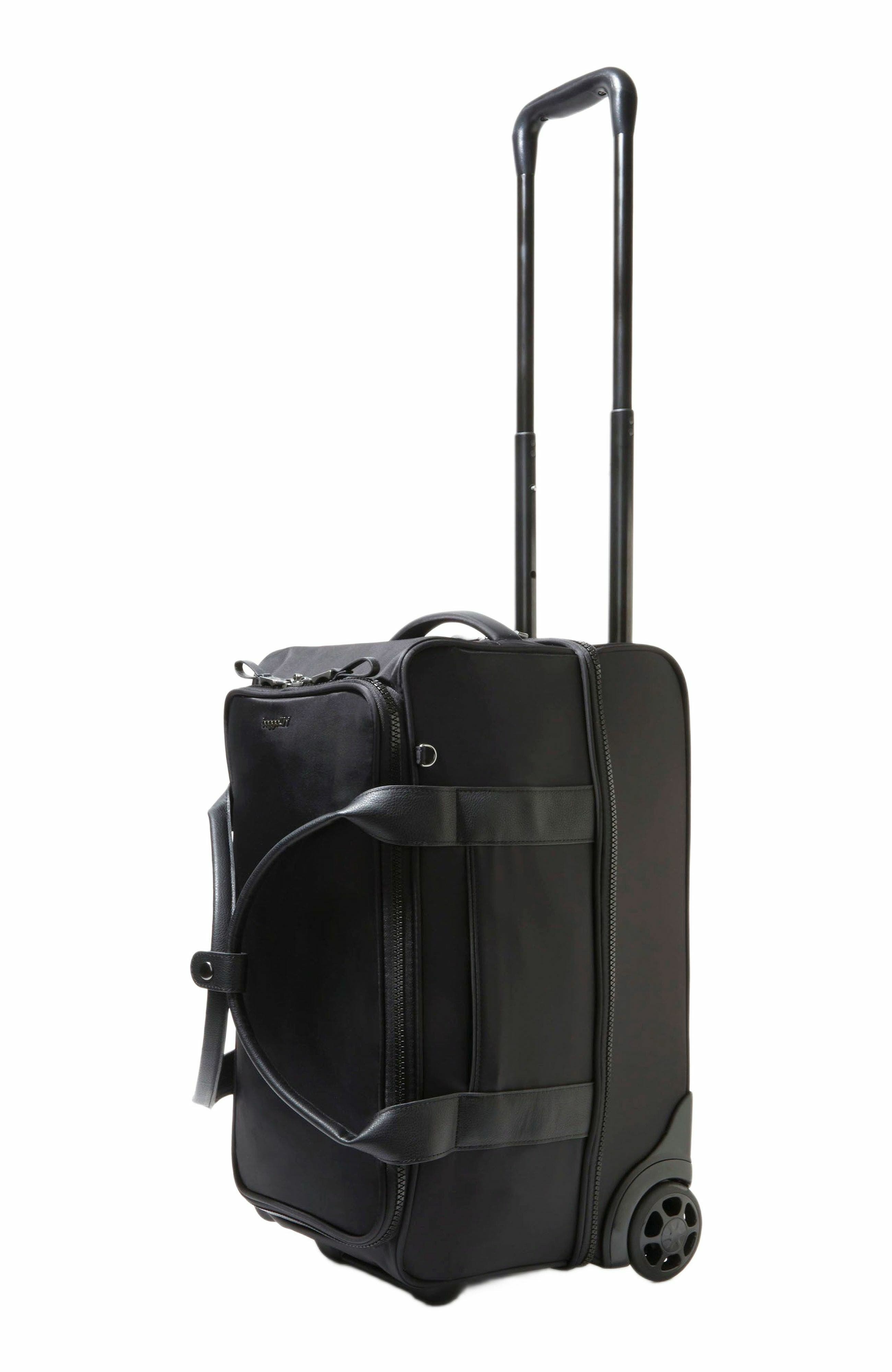 BAGGALLINI Gramercy Carry-On Travel Roller Duffel Bag, Alternate, color, Black