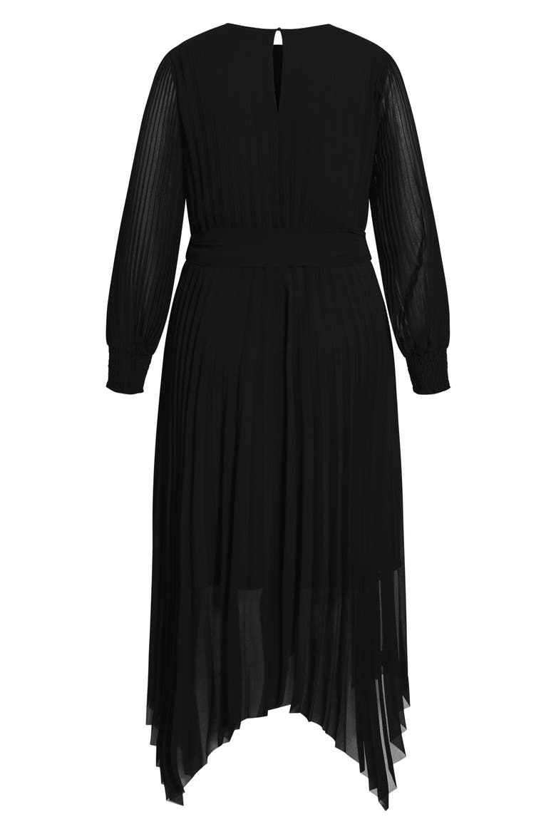 Natalie Long Sleeve Midi Dress, Alternate, color, BLACK
