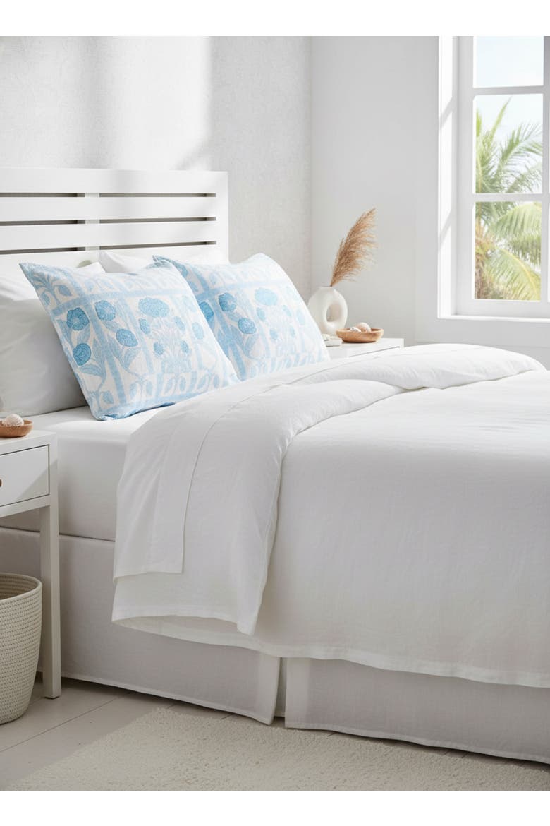 Blossom Field Linen Dutch Euro Pillow Cover Only, Alternate, color, Light Blue
