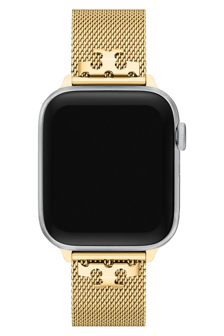 The Kira 18mm Apple Watch® Goldtone Mesh Watchband, Alternate, color, GOLD