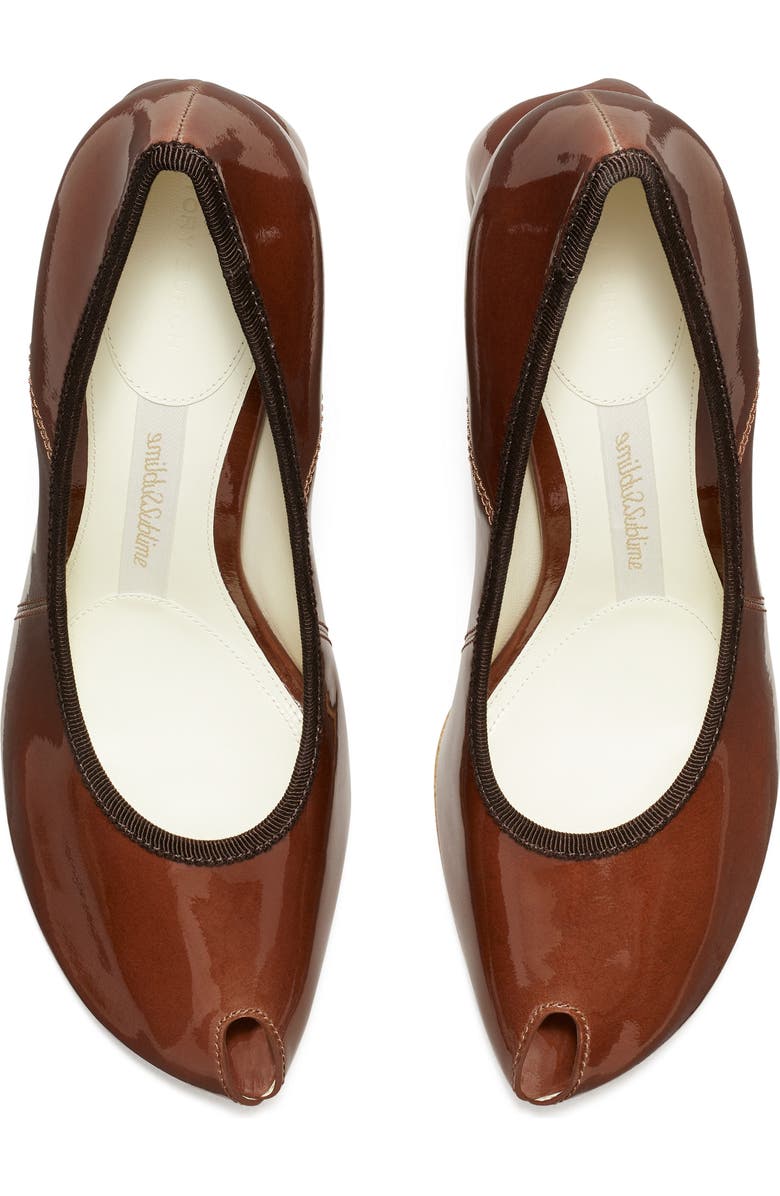 Tory Burch Peep Toe Pump, Alternate, color, Russet Brown