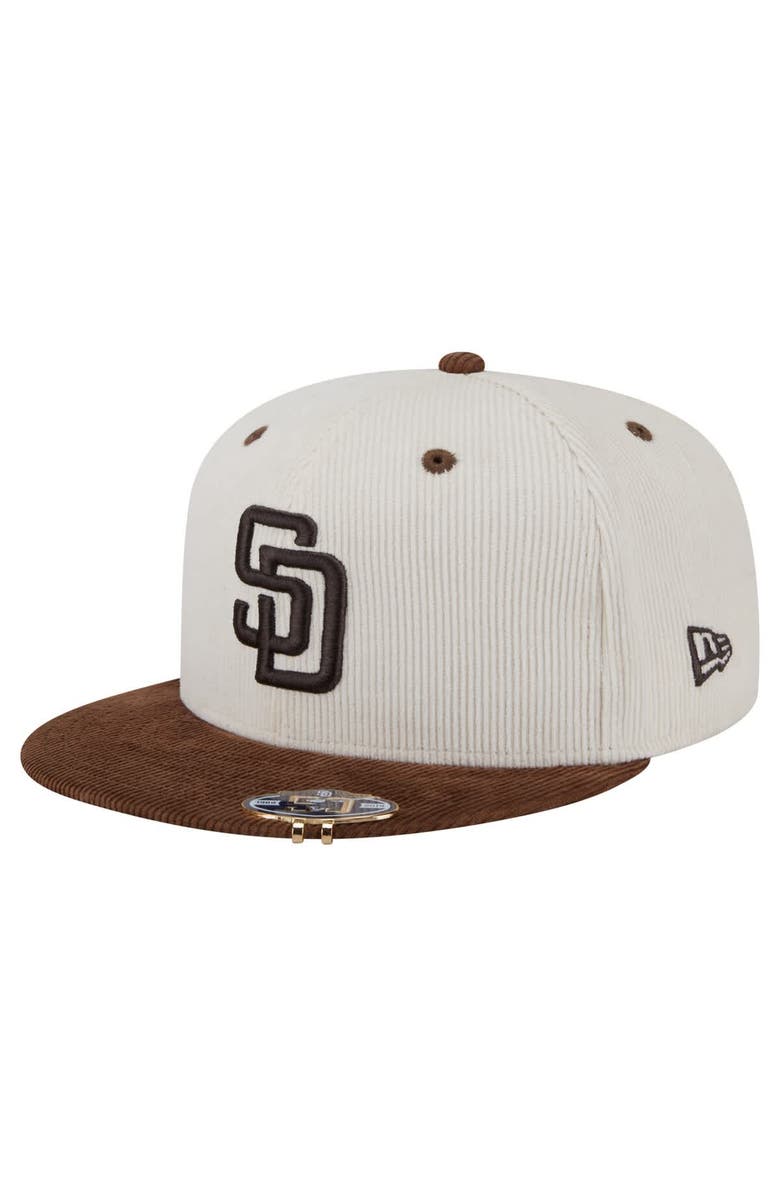 New Era Men's New Era Cream/Brown San Diego Padres Two-Tone Corduroy 59FIFTY Fitted Hat, Alternate, color, Cream