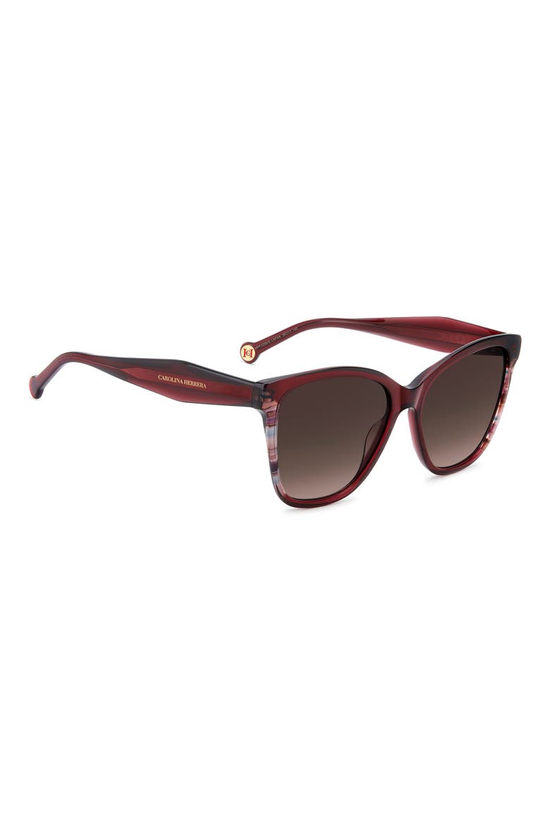 56mm Gradient Butterfly Sunglasses, Alternate, color, BURGUNDY/ BROWN