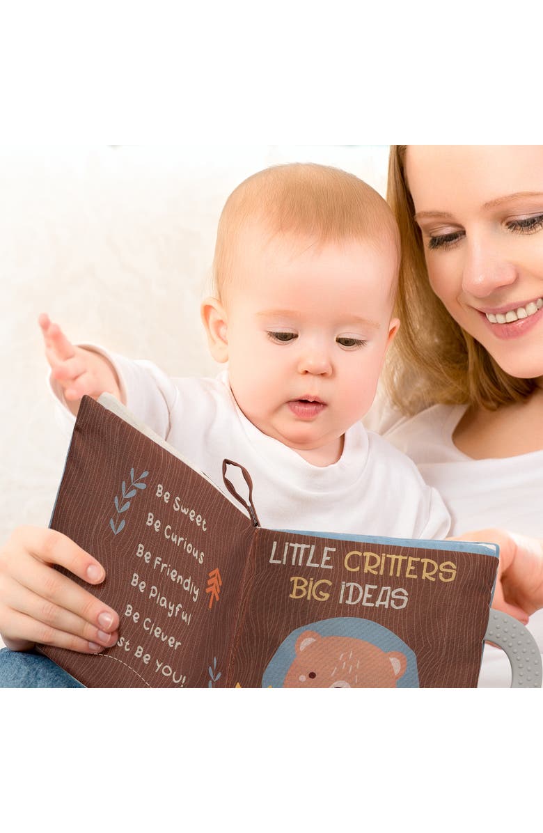 Lambs & Ivy Woodland/Forest Developmental Soft Book & Bear Plush Toy Gift Set, Alternate, color, Brown