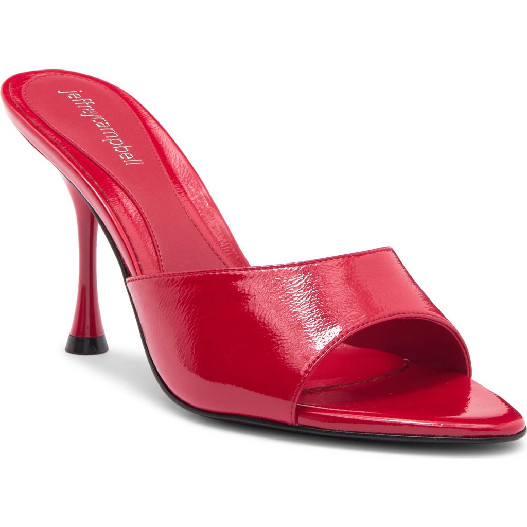 Jeffrey Campbell Agent Slide Sandal In Red Crinkle