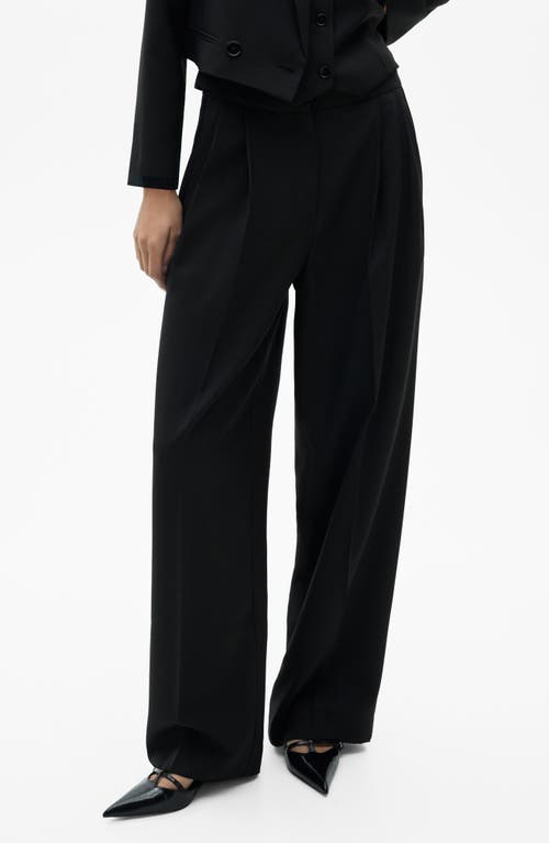 Shop Mango Straight Leg Suit Pants In Black