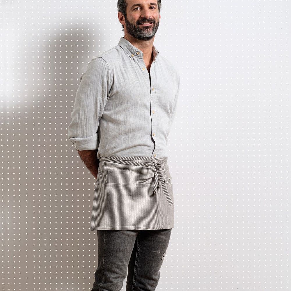 Charcoal Thin Stipes