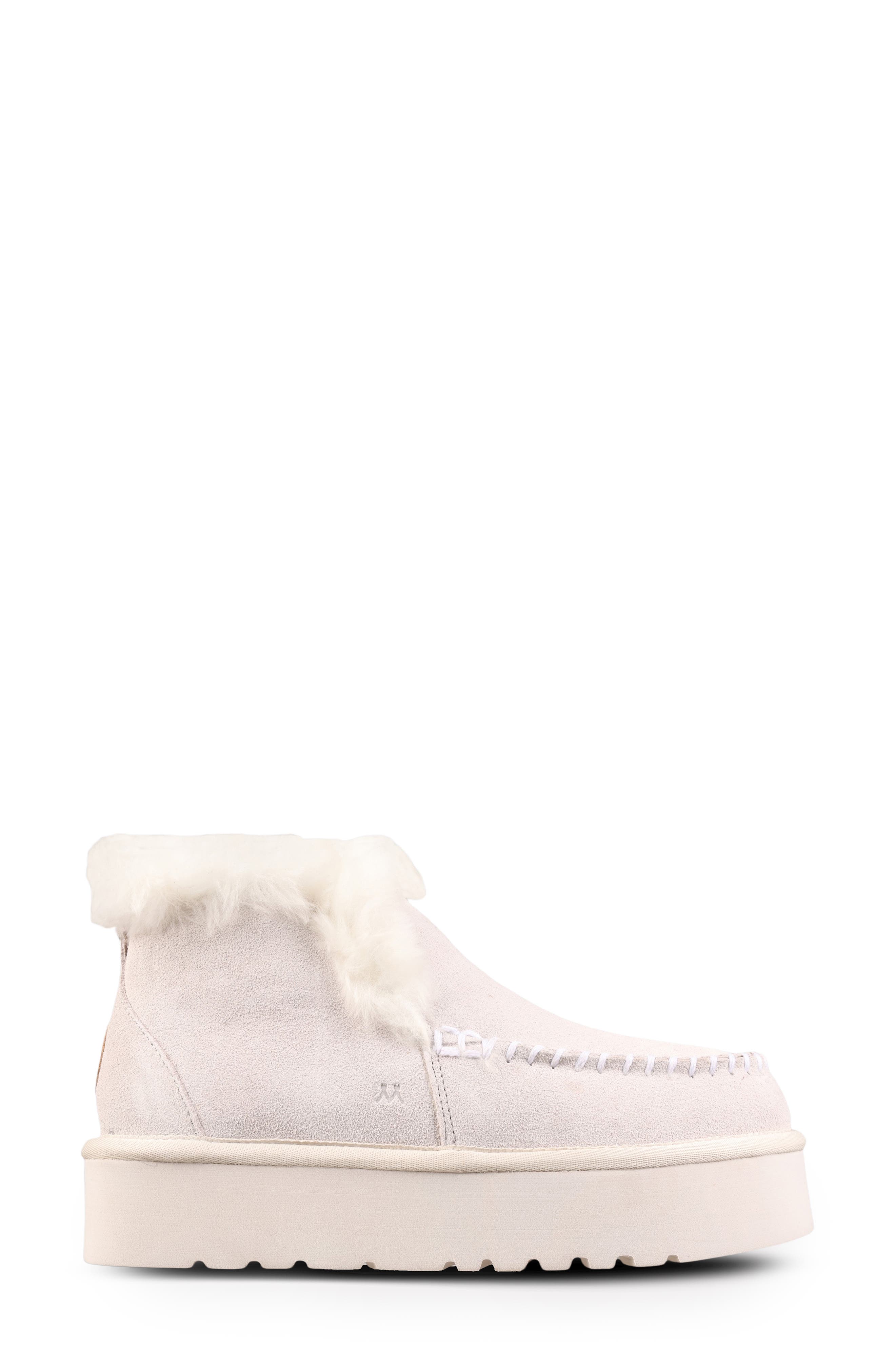 Mykos Suede Genuine Shearling Lined Water Repellent Boot, Alternate, color, Sand