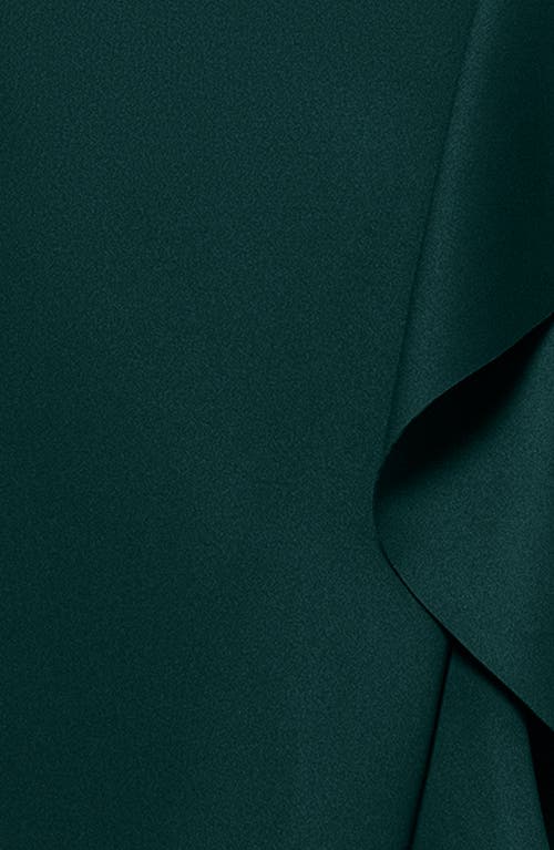Xscape Evenings One-shoulder Ruffle Scuba Crepe Gown In Green