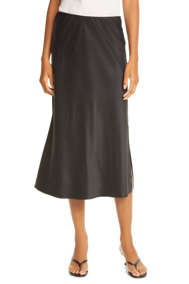 Washable Silk Maxi Skirt, Main, color, NOIR