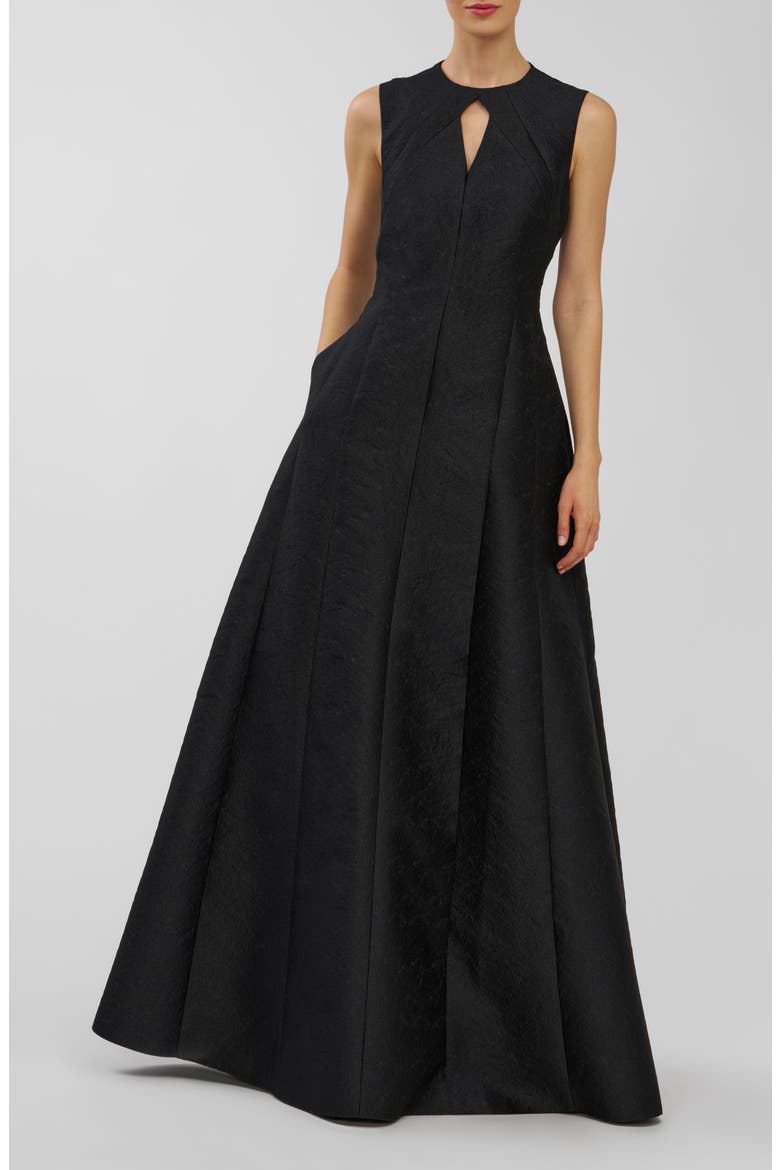 Gabriella Jacquard Gown, Main, color, BLACK
