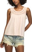 Lucky Brand Crochet Trim Swing Tank