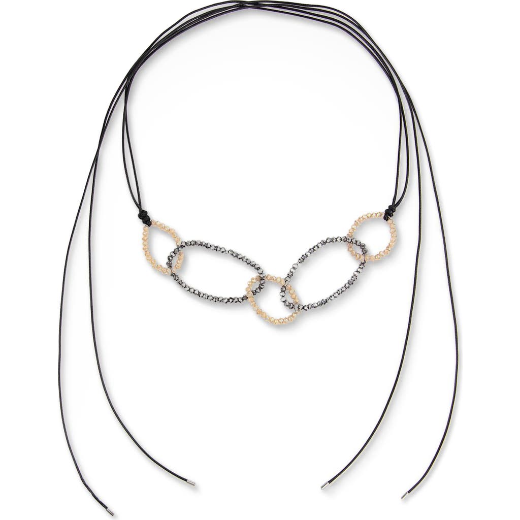 Saachi Beaded Oval Choker Necklace In Black