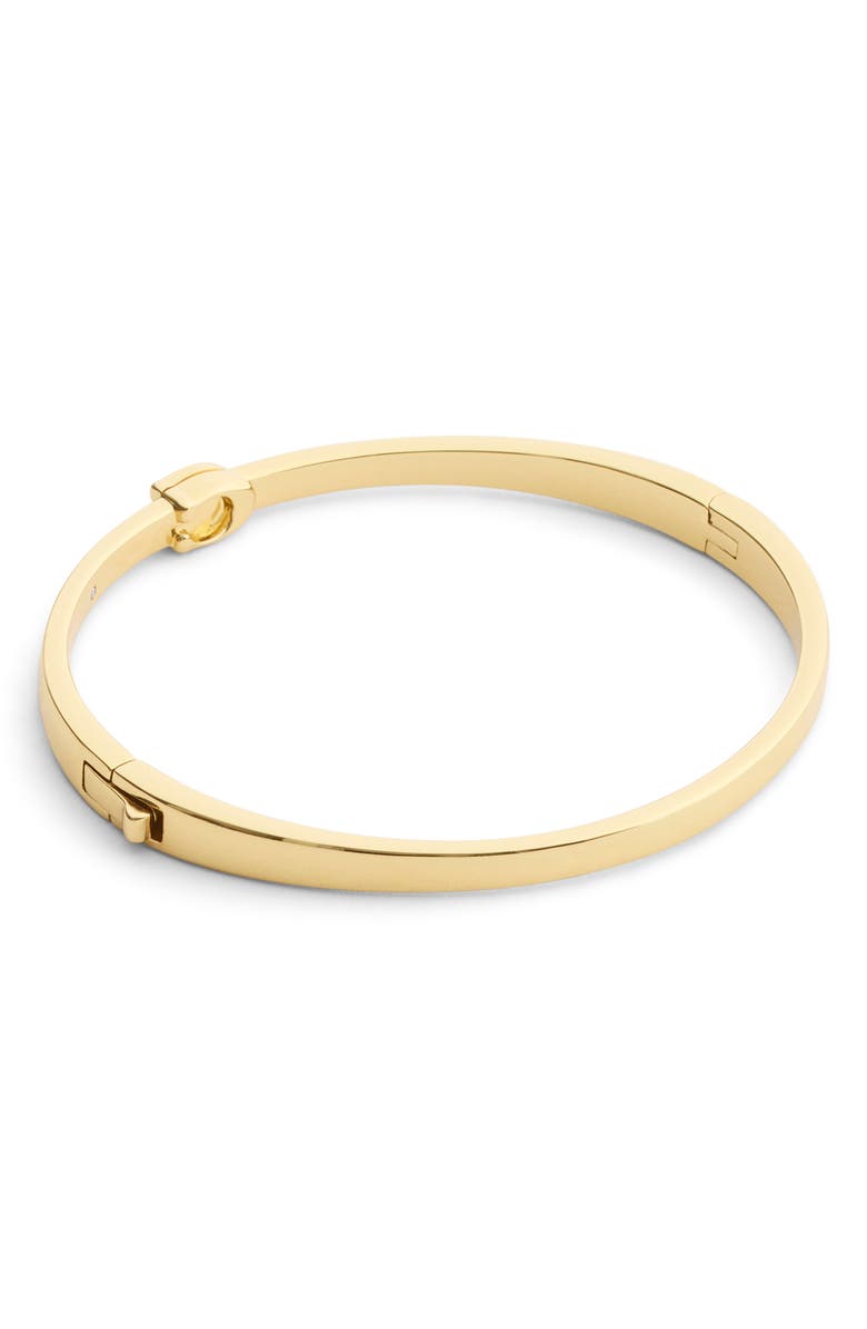 COACH Sculpted C Hinged Bangle, Alternate, color, Shiny Gold
