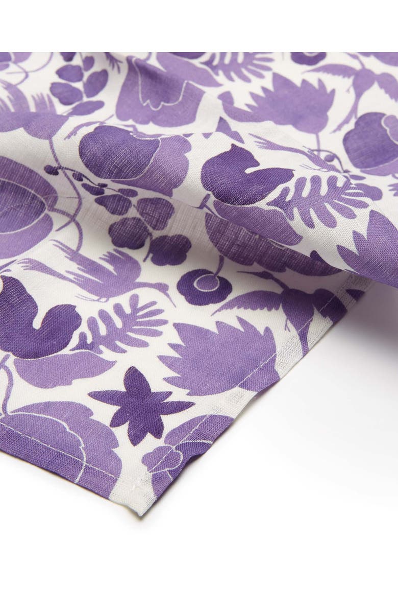 La DoubleJ Large Napkins Set Of 2 (45X45) Wildbird Viola Small Purple, Alternate, color, Wildbird Viola Small Purple