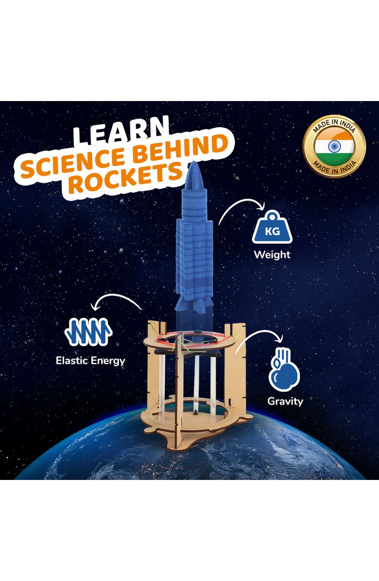Smartivity Space Rocket Launcher Diy Stem Toy, Chandrayaan Program, Ages 6+, Alternate, color, Multicolored
