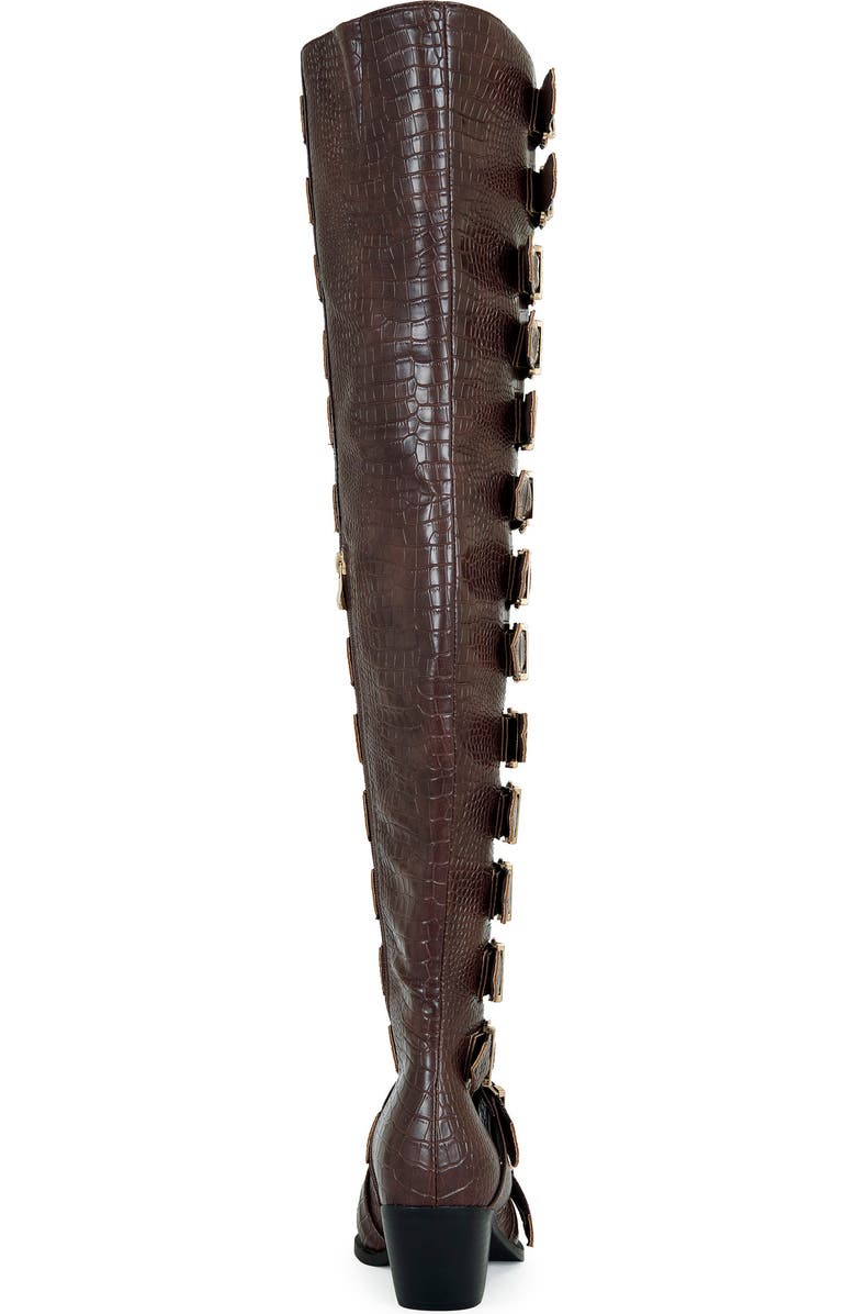 AZALEA WANG Braulia Buckle Over the Knee Boot, Alternate, color, Brown