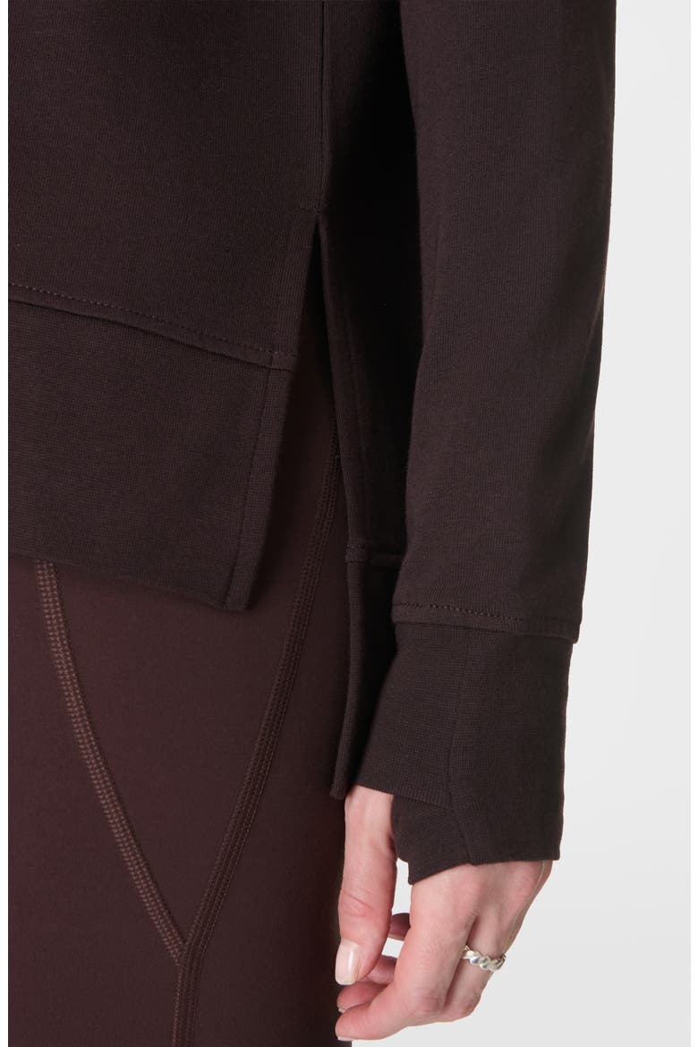 After Class Stripe Longline Sweatshirt, Alternate, color, SABLE BROWN