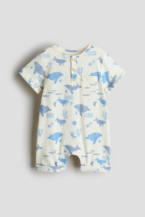 Printed Cotton Romper Suit