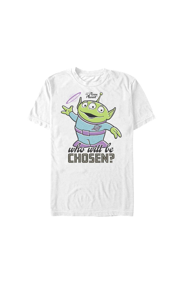 Toy Story Men's Toy Story Who Will Be Chosen Graphic T-Shirt, Alternate, color, White