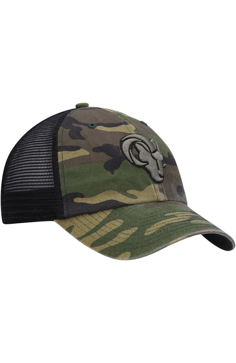 '47 Men's '47 Camo Los Angeles Rams Branson Clean Up Trucker Hat, Alternate, color,