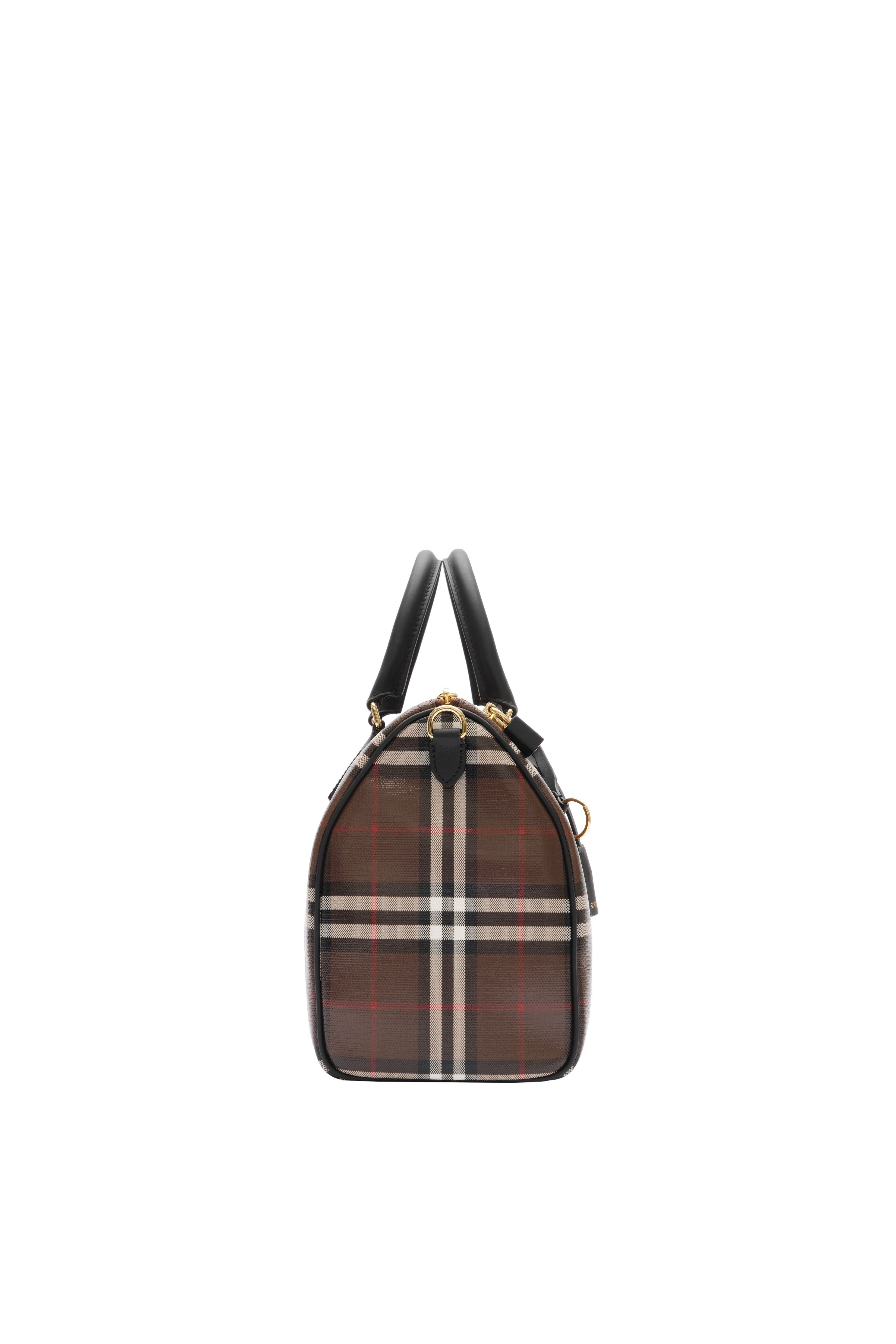 Medium Check Bowling Bag, Alternate, color, Chocolate brown